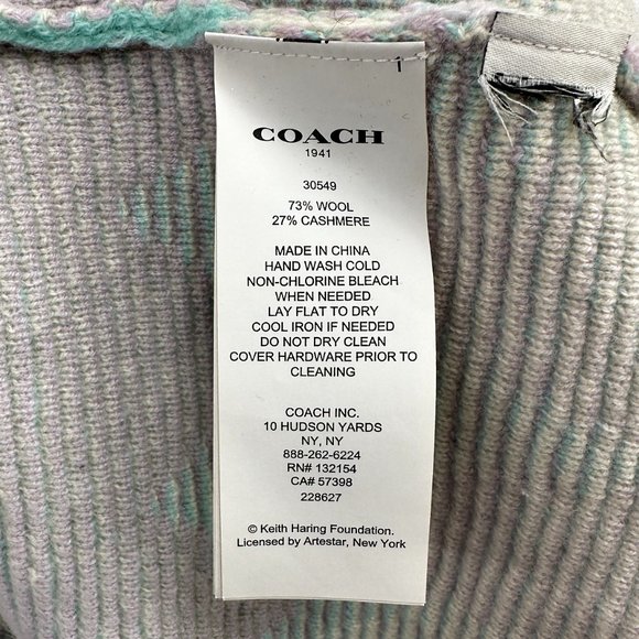 COACH x Keith Haring Limited Edition Purple Wool Cashmere Knit Cardigan Sweater - Picture 10 of 12